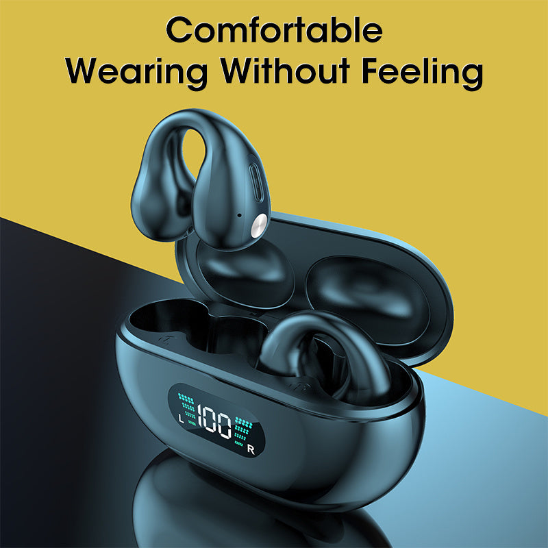 Bone Conduction Headphones TWS Earbuds Ear Clip Bluetooth 5.3 Touch Wireless Earphone In-Ear Bass Sports Headset