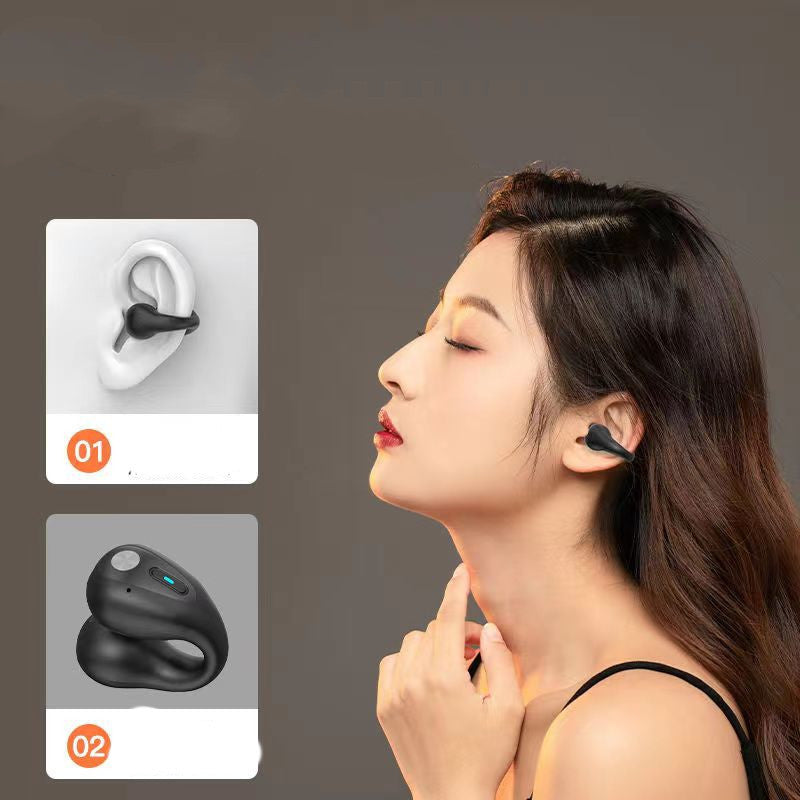 Bone Conduction Headphones TWS Earbuds Ear Clip Bluetooth 5.3 Touch Wireless Earphone In-Ear Bass Sports Headset